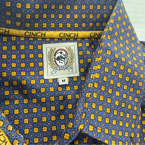 Cinch Geometric Square Print Western Cowboy Button Down Shirt Men’s Size Medium - Picture 3 of 5